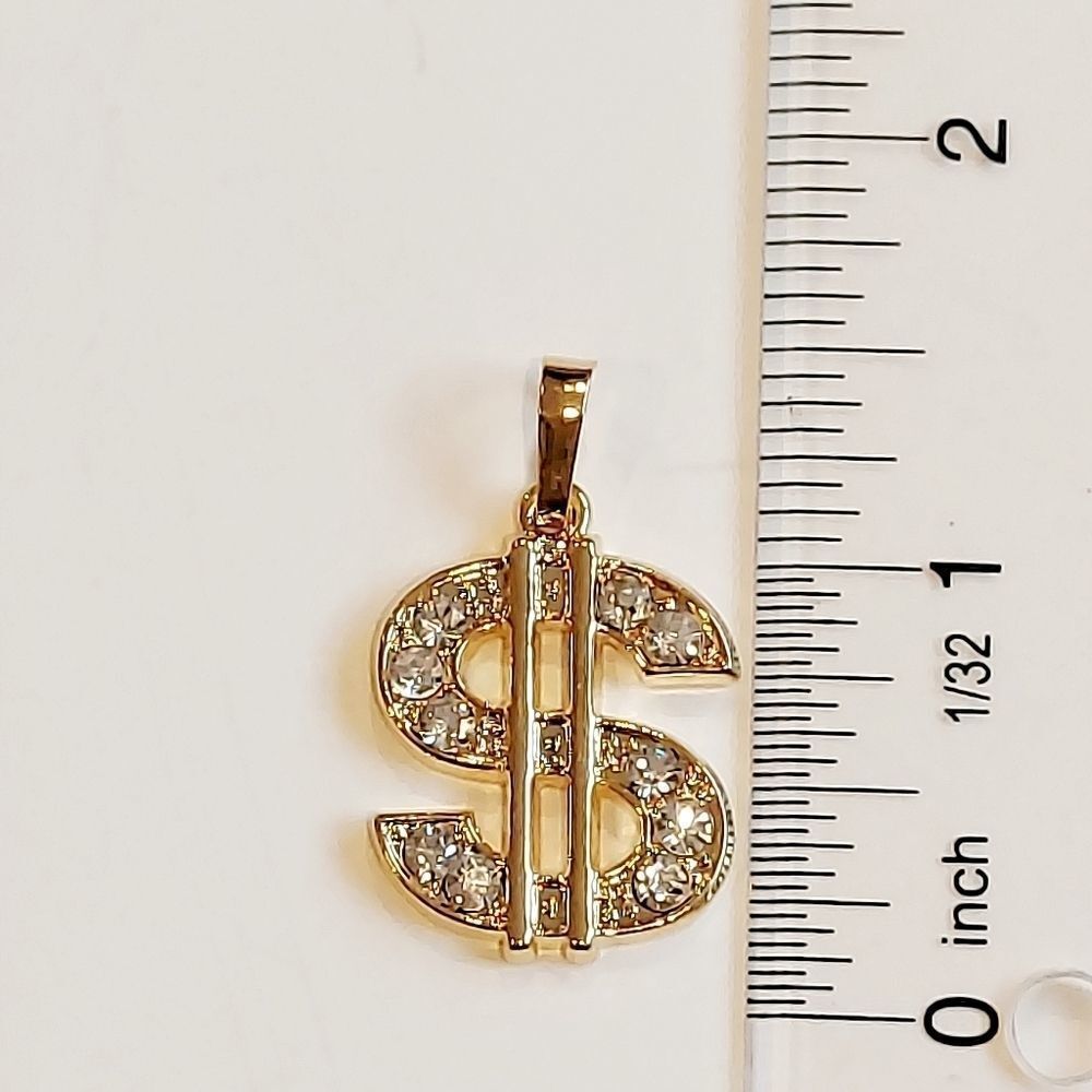 Men's 18kt Gold Plated Flat Marine Link Chain with Money Pendant